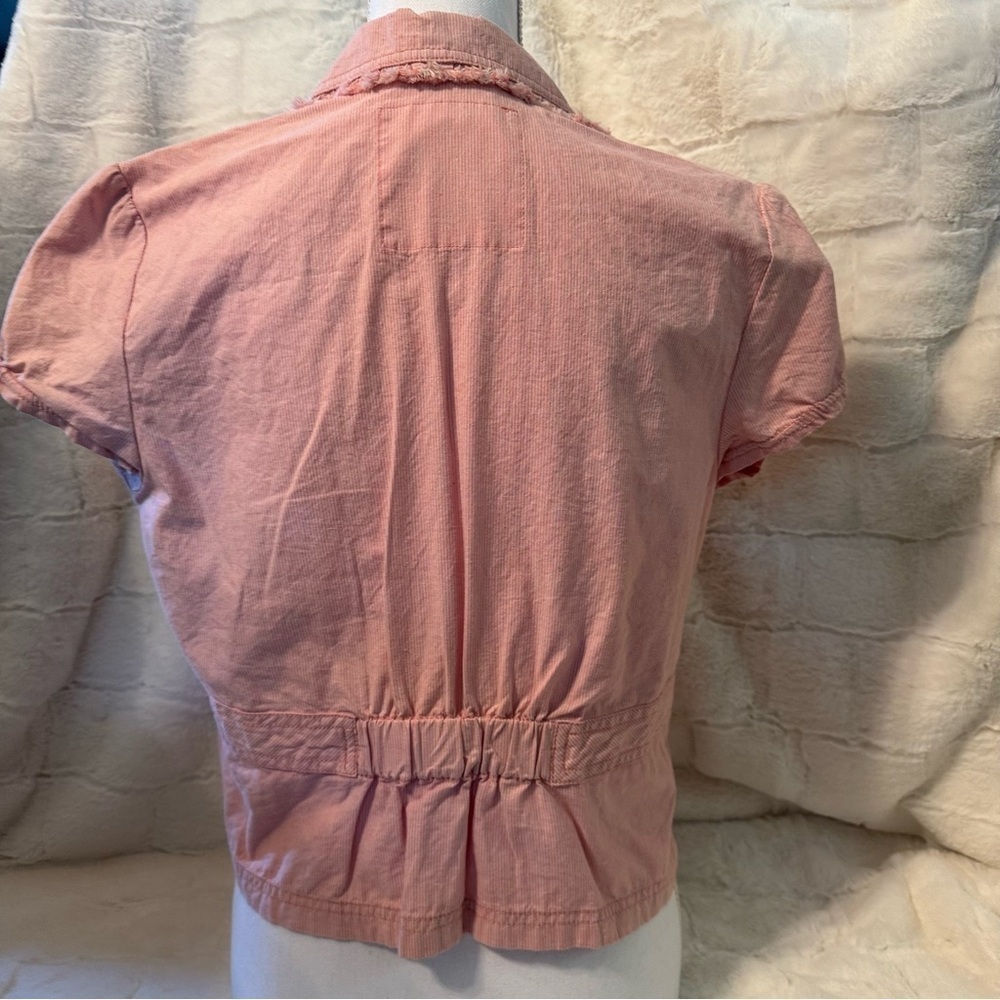 Wear it Declare it Short Sleeve Jacket. Size XL. Pink/ White Striped. New - Picture 7 of 16